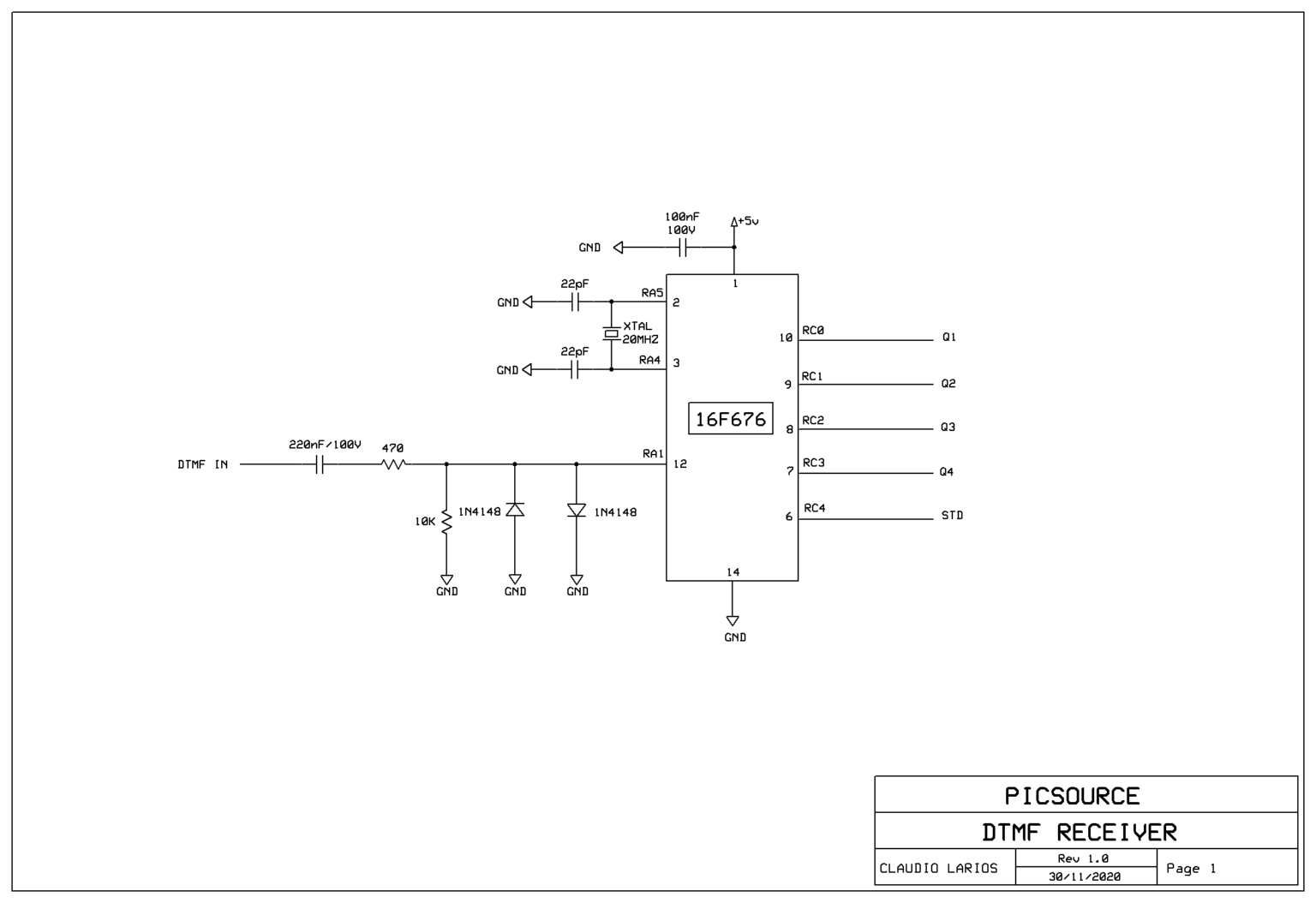 DTMF RECEIVER C/ PIC 16F676 (REF347) – PicSource