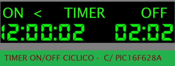 TIMER ON/OFF CÍCLICO C/ PIC16F628A (REF 351)