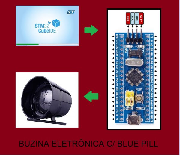 BUZINA ELETRÔNICA C/ BLUE PILL (REF366)